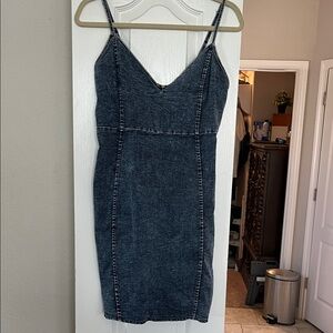 Denim Spaghetti Strap Dress